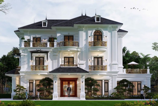 Thiết kế biệt thự phong cách tân cổ điển tại Bắc Ninh KT5004451