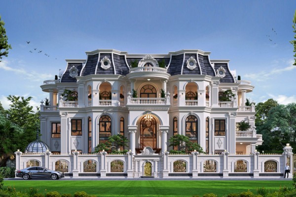 Dinh thự tân cổ điển hoành tráng rộng hơn 1500m2 đồ sộ cỡ nào?