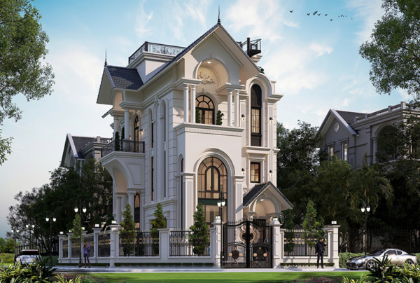 Thiết kế tân cổ điển biệt thự KĐT Vinhomes River Side KT2009344A