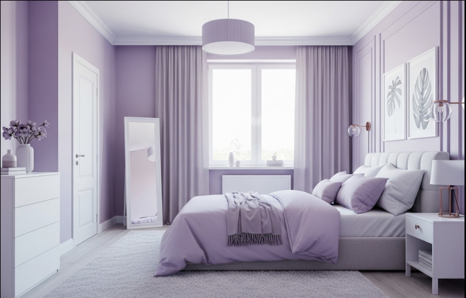 60 Mẫu Phòng Ngủ Màu Tím Lãng Mạn Nhưng Cũng Đầy Bí Ẩn Cho Chị Em