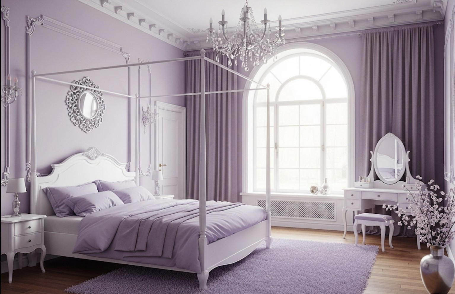60 Mẫu Phòng Ngủ Màu Tím Lãng Mạn Nhưng Cũng Đầy Bí Ẩn Cho Chị Em