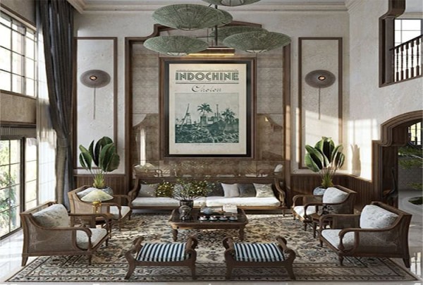 Mẫu thiết kế nội thất biệt thự Indochine tại Phú Thọ NT25824