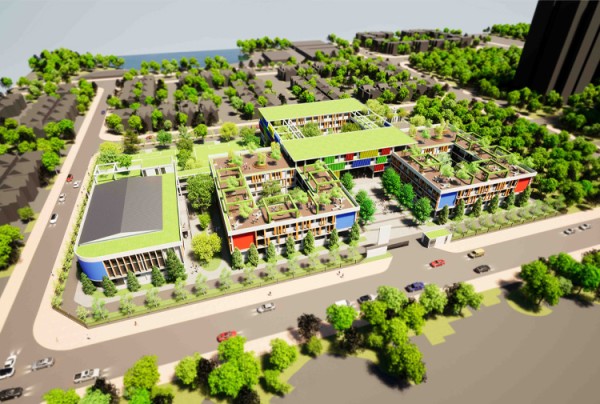 Mẫu thiết kế kiến trúc hiện đại trường tiểu học TH1 KT25835