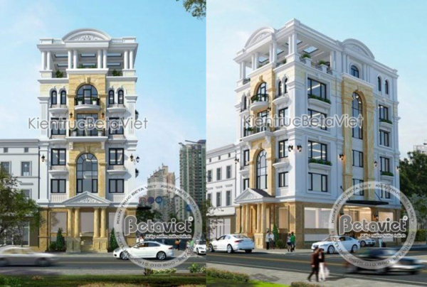 Thiết kế biệt thự kết hợp văn phòng làm việc 6 tầng tại Thái Nguyên KT16137