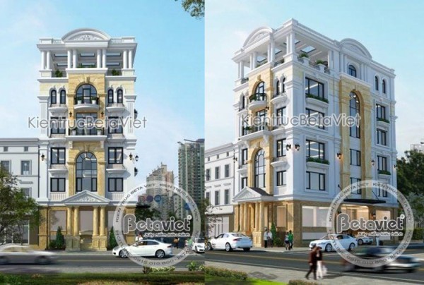 Thiết kế biệt thự kết hợp văn phòng làm việc 6 tầng tại Thái Nguyên KT16137