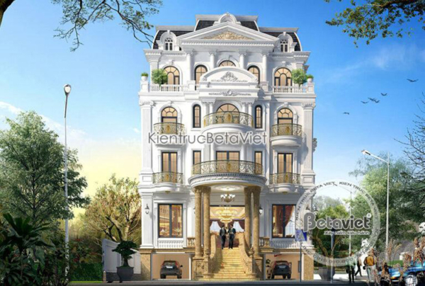 Thiết kế khách sạn tân cổ điển 5 tầng kết hợp nhà hàng tại Nghệ An KT19307