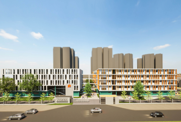Thiết kế kiến trúc phong cách hiện đại trường tiểu học THPT KT25836