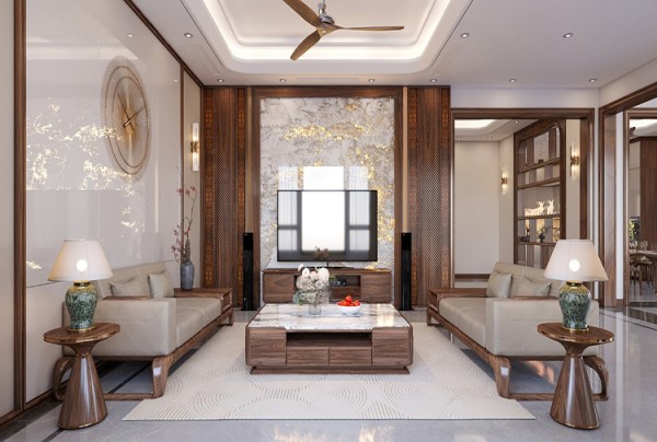 Thiết kế nội thất biệt thự hiện đại gỗ tại Bắc Ninh NT2009342