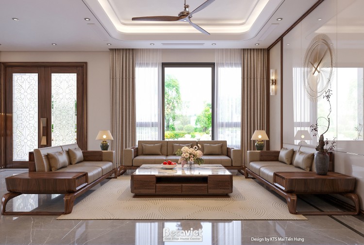 Mẫu nội thất phòng khách liền bếp hiện đại tại Bắc Ninh NT2009342