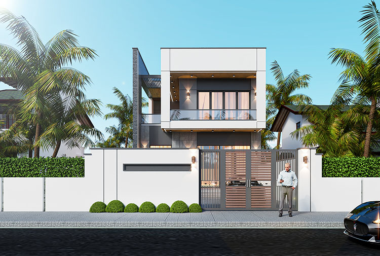 Mẫu biệt thự hiện đại minimalist 2 tầng tại Hải Phòng — thiết kế Betaviet KT2008728