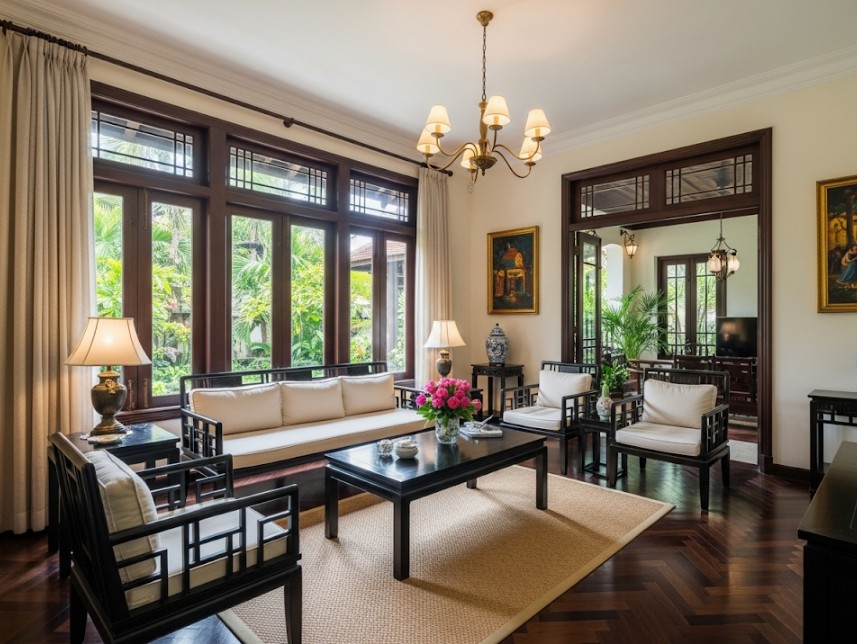 59 Mẫu Phòng Khách Phong Cách Indochine Tuyệt Đẹp Đậm Dấu Ấn Đông Dương
