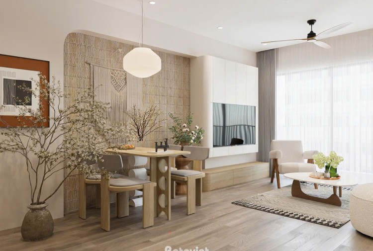 Thiết kế nội thất phòng ăn căn hộ hiện đại KĐT Vinhomes Smart City NT25843
