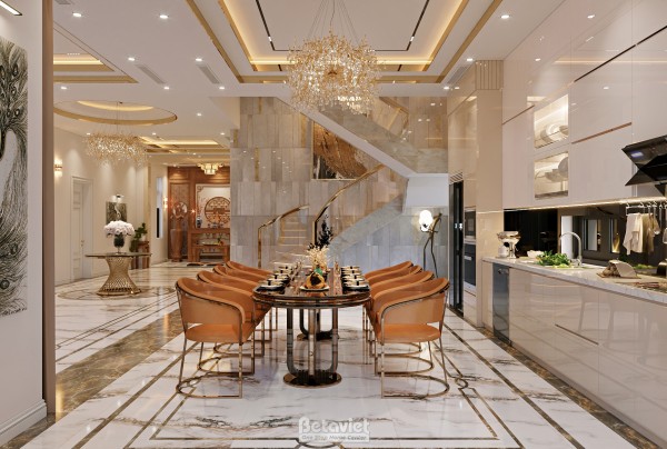 Thiết kế nội thất phòng bếp biệt thự hiện đại luxury NT8002312