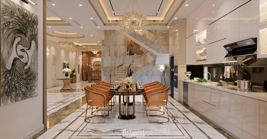thiết kế phòng bếp, phòng bếp luxury, nội thất phòng bếp