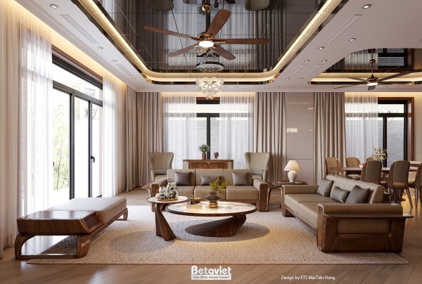 Thiết kế nội thất phòng khách liền bếp hiện đại KĐT Sun Urban City NT8190144