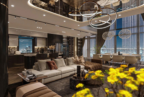 Thiết kế nội thất căn hộ Penthouse hiện đại luxury KĐT Ciputra NT25845