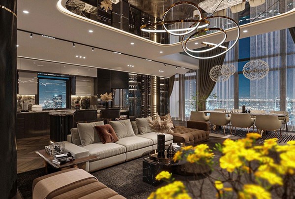 Thiết kế nội thất căn hộ Penthouse hiện đại luxury KĐT Ciputra NT25845