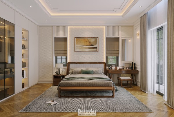 Thiết kế nội thất phòng ngủ biệt thự hiện đại gỗ tại Hà Tĩnh NT8190050
