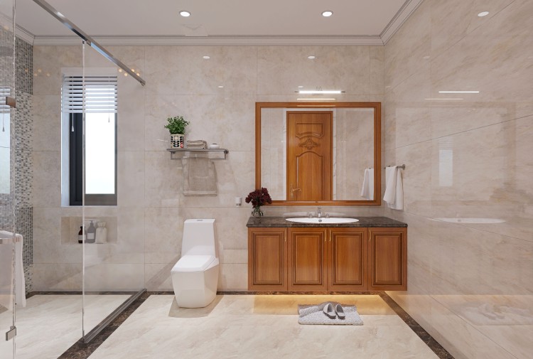 Thiết kế nội thất phòng tắm biệt thự tân cổ điển NT2009177