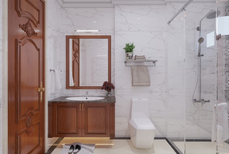 Thiết kế nội thất phòng vệ sinh biệt thự tại Bắc Ninh NT2003715