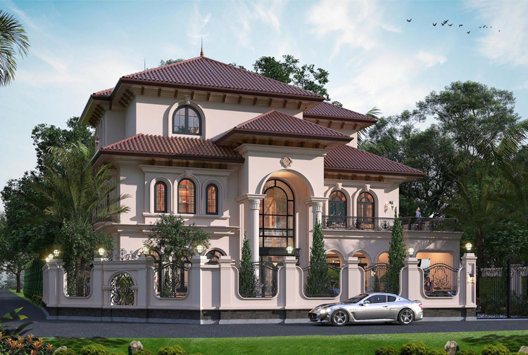 Mẫu biệt thự phong cách Địa Trung Hải 3 tầng tại Nghệ An