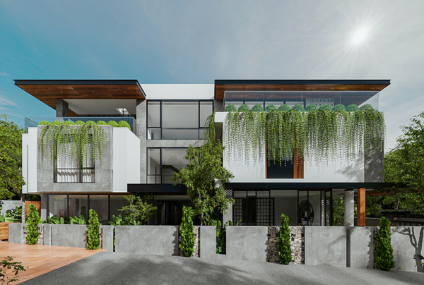 Mẫu biệt thự phong cách tropical modern 2 tầng tại Hà Nội KT25855