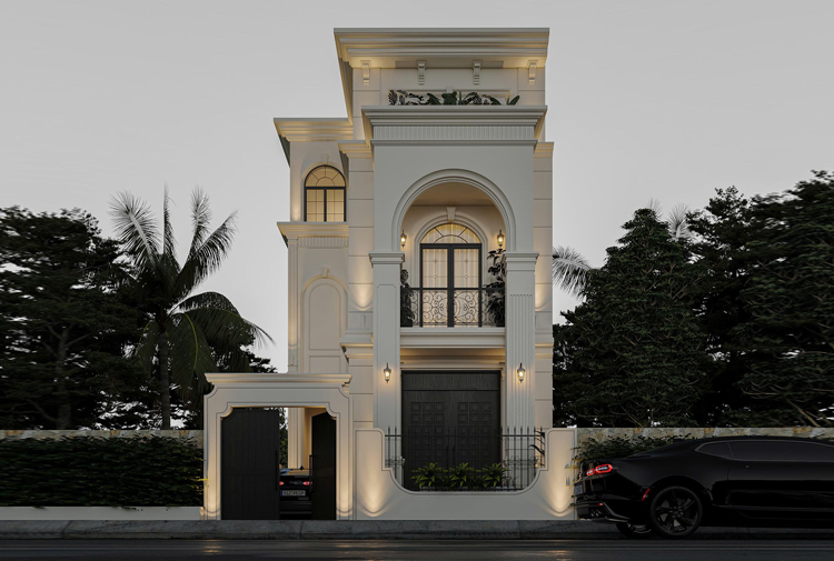 Mẫu thiết kế kiến trúc biệt thự kiểu Pháp tại Phú Thọ