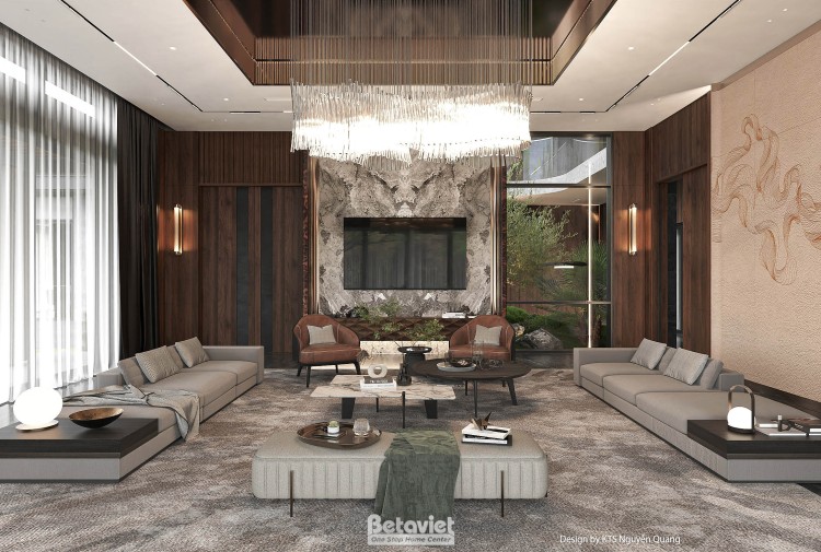 Nội thất phòng khách biệt thự hiện đại luxury tại Ninh Bình NT25853