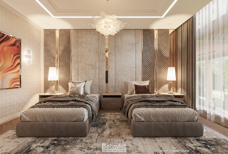 Thiết kế nội thất phòng ngủ con trai hiện đại luxury tại Nghệ An NT25852