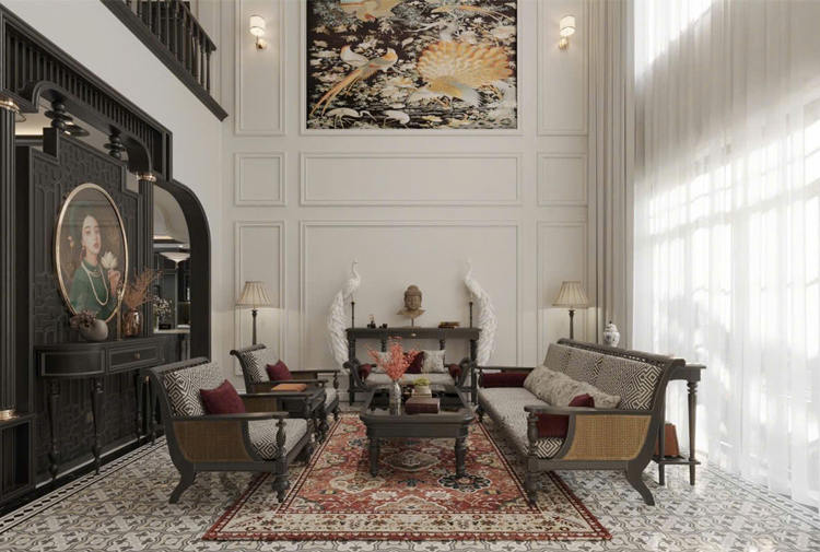 Thiết kế nội thất biệt thự phong cách Indochine tại Phú Thọ NT25870