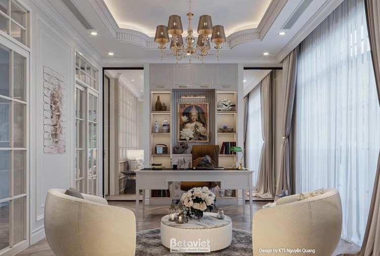 Mẫu thiết kế nội thất phòng làm việc biệt thự Art Deco NT25870