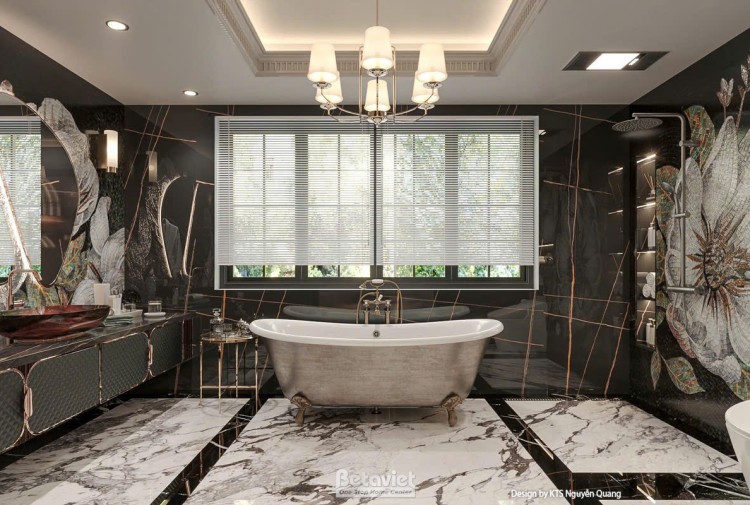 Mẫu thiết kế nội thất phòng tắm biệt thự hiện đại luxury NT25870