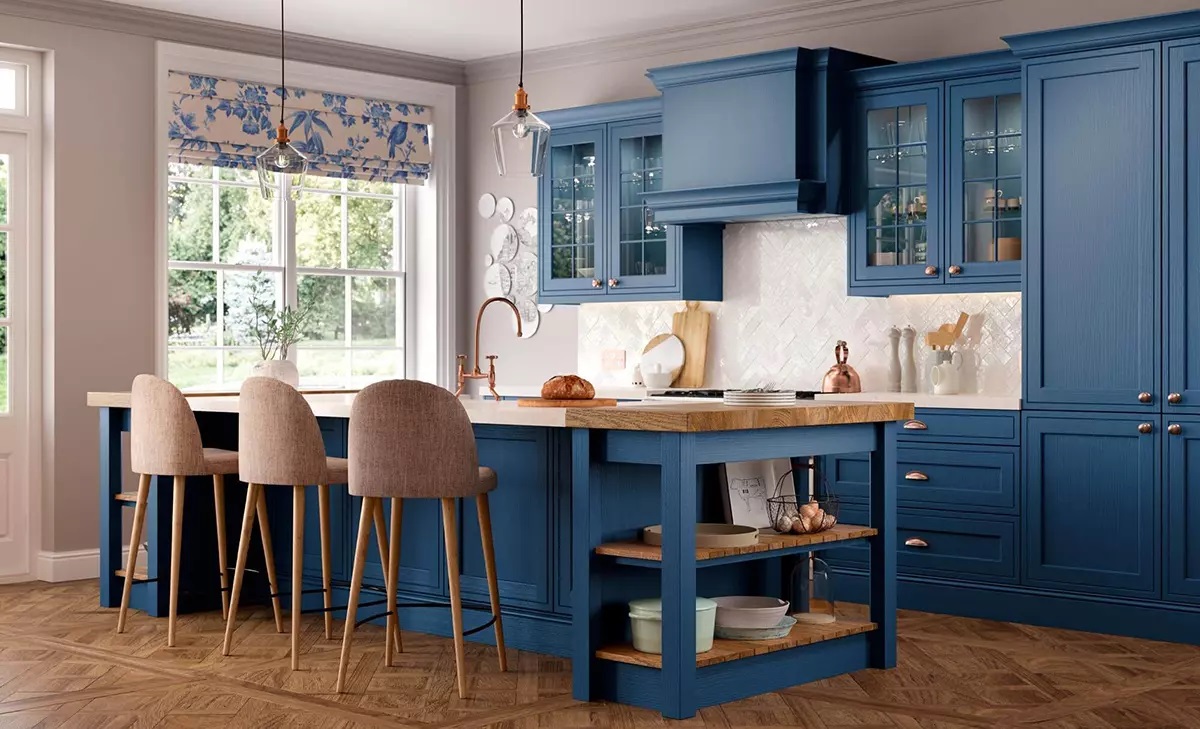 Thiết kế nội thất phòng bếp biệt thự Địa Trung Hải