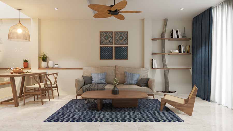 Thiết kế nội thất phòng khách phong cách Địa Trung Hải