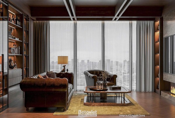 Thiết kế nội thất phòng khách căn hộ Penthouse Lumi NT25876