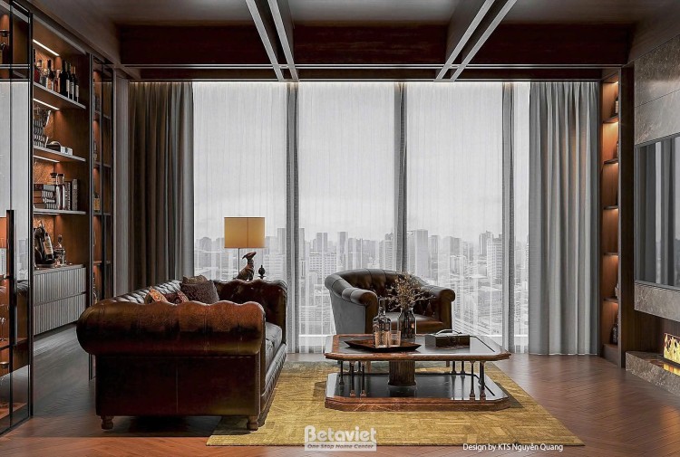 Thiết kế nội thất phòng khách căn hộ Penthouse Lumi NT25876