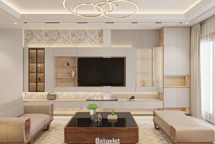 Thiết kế nội thất phòng khách nhà phố hiện đại NT25863