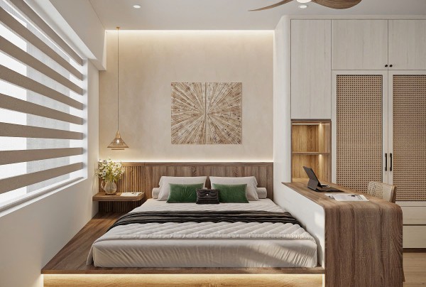Thiết kế phòng ngủ căn hộ hiện đại Victoria Văn Phú NT25864