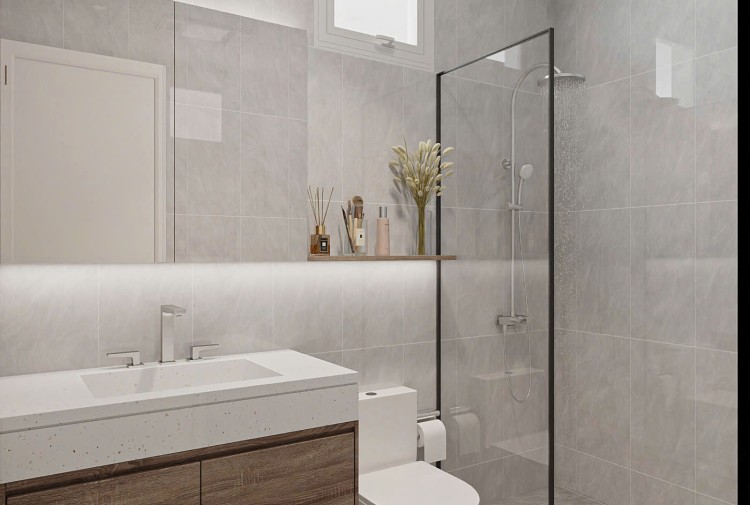 Thiết kế phòng vệ sinh căn hộ hiện đại Victoria Văn Phú NT25864