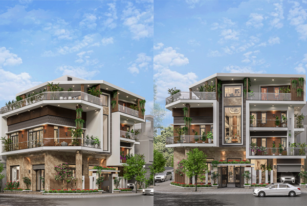 Thiết kế biệt thự 3 tầng phong cách hiện đại tại Thái Bình KT25879