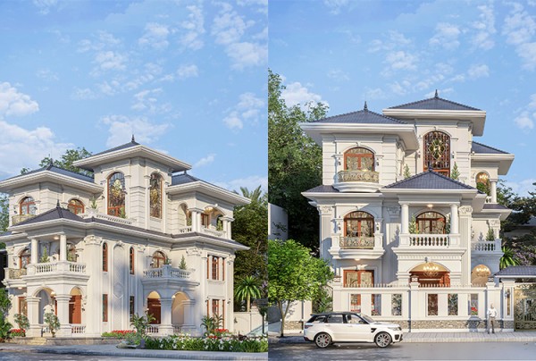 Thiết kế biệt thự 3 tầng phong cách tân cổ điển tại Quảng Ninh KT25881