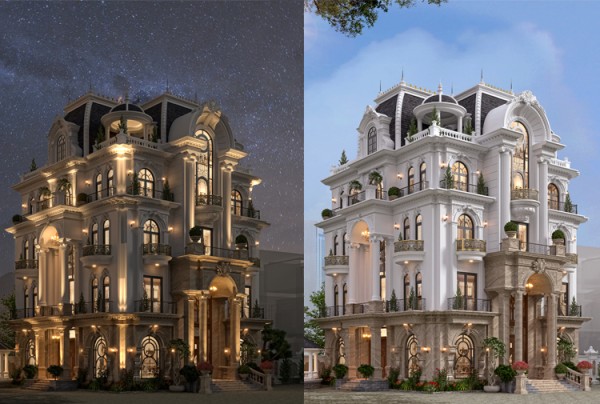 Thiết kế dinh thự phong cách tân cổ điển tại Hà Nội KT25884