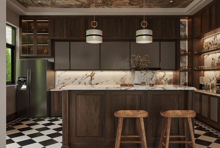 Thiết kế nội thất phòng bếp hiện đại KĐT Bảo Ninh NT25877