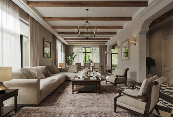 Thiết kế nội thất biệt thự hiện đại luxury KĐT Bảo Ninh NT25877