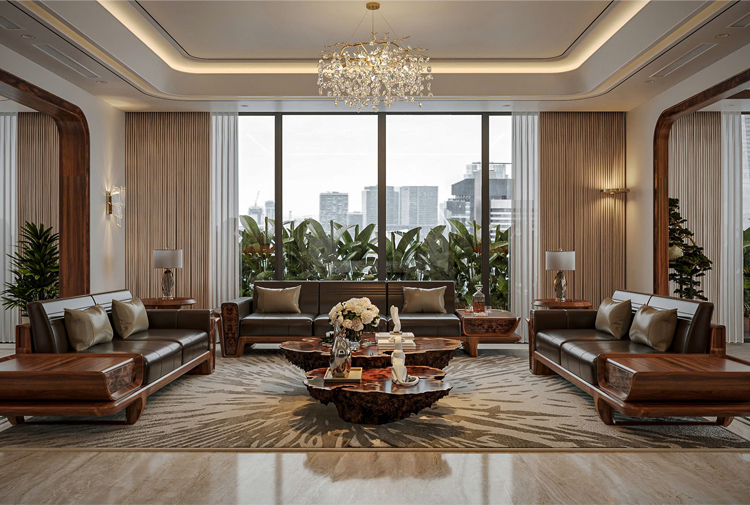 Thiết kế nội thất căn hộ Penthouse Lumi hiện đại gỗ Hà Nội NT25878