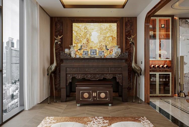 Thiết kế phòng thờ truyền thống Penthouse Lumi Hà Nội NT25878