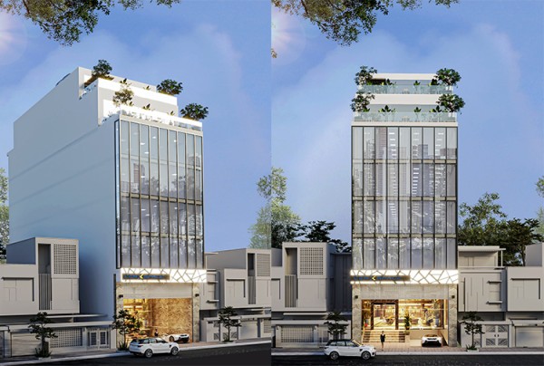 Thiết kế trụ sở văn phòng 7 tầng phong cách hiện đại tại Hà Nội KT25878