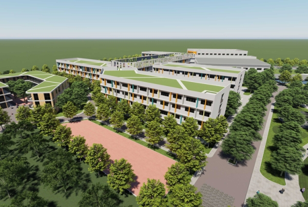 Mẫu thiết kế trường liên cấp CLC BM Đông Triều phong cách hiện đại KT25889