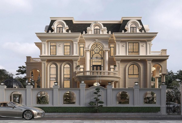 Thiết kế dinh thự phong cách tân cổ điển tại Hà Nội KT25887