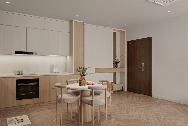 Thiết kế nội thất phòng ăn chung cư Imperia Garden NT25890